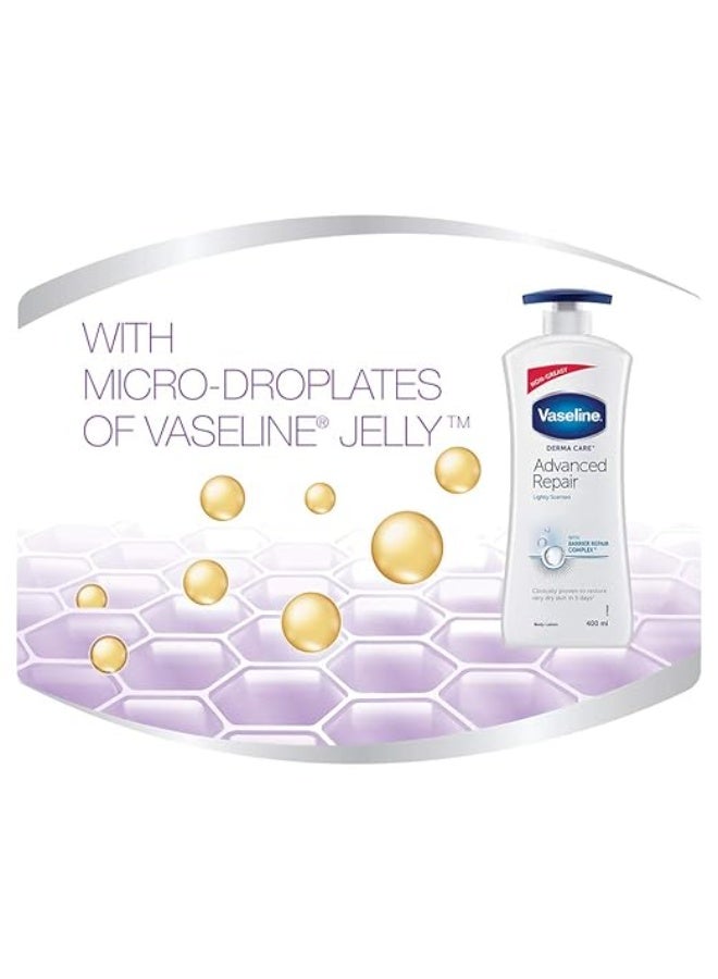 Vaseline Derma Care Advanced Repair Body Lotion|| For Sensitive|| Dry Skin|| Non Greasy|| Long Lasting Moisturisation|| 400 ml - Image 3